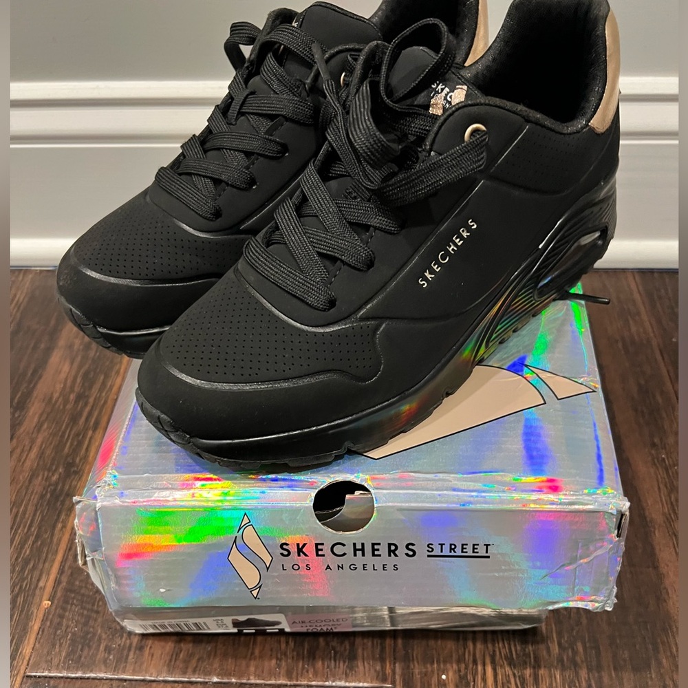 Skechers Black Street Shimmer Sneakers